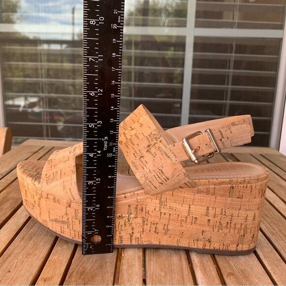 Schutz Shoes 9.5 Frankia Boho Cork Wedge Heel Open Toe Strappy Platform Sandals - Picture 9 of 10